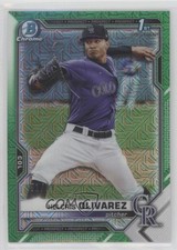 2021 Bowman Chrome Mega Box Green Mojo Refractor 51/99 Helcris Olivarez 0wn9