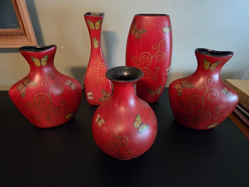 5 Pc Garden Ridge Decorative Vase Set