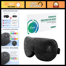 Cordless Heated Eye Mask for Dry Eyes, Warm Compress, 4 Heat Levels, Rechargeabl