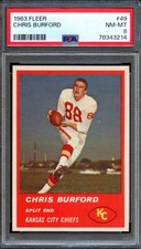FB - 1963 Fleer - #49 - Chris Burford - PSA 8 - NM-MT