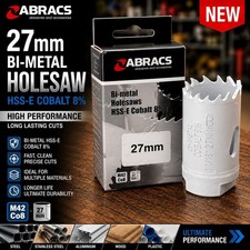 NEW Abracs 27mm Bi-Metal Holesaw HSS-E Cobalt 8% Hole Saw Cutter