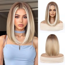 Short Straight Blonde Bob Wig Light Blonde Wigs for Womenfor Daily Party Use