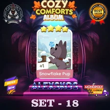 SNOWFLAKE PUP - ⭐️ MONO_POLY_MO_-GO 4 STARS STICKERS CARDS ⚡️FAST SEND ⚡
