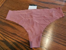 NWT CALVIN KLEIN NYLON SPANDEX MICROFIBER THONG PANTIES D3428 JA5 BROWN L