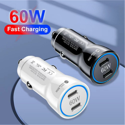 Typ C Dual Port 60W Schnell Auto Ladegerät 30W Quick Charge Adapter für Smartp