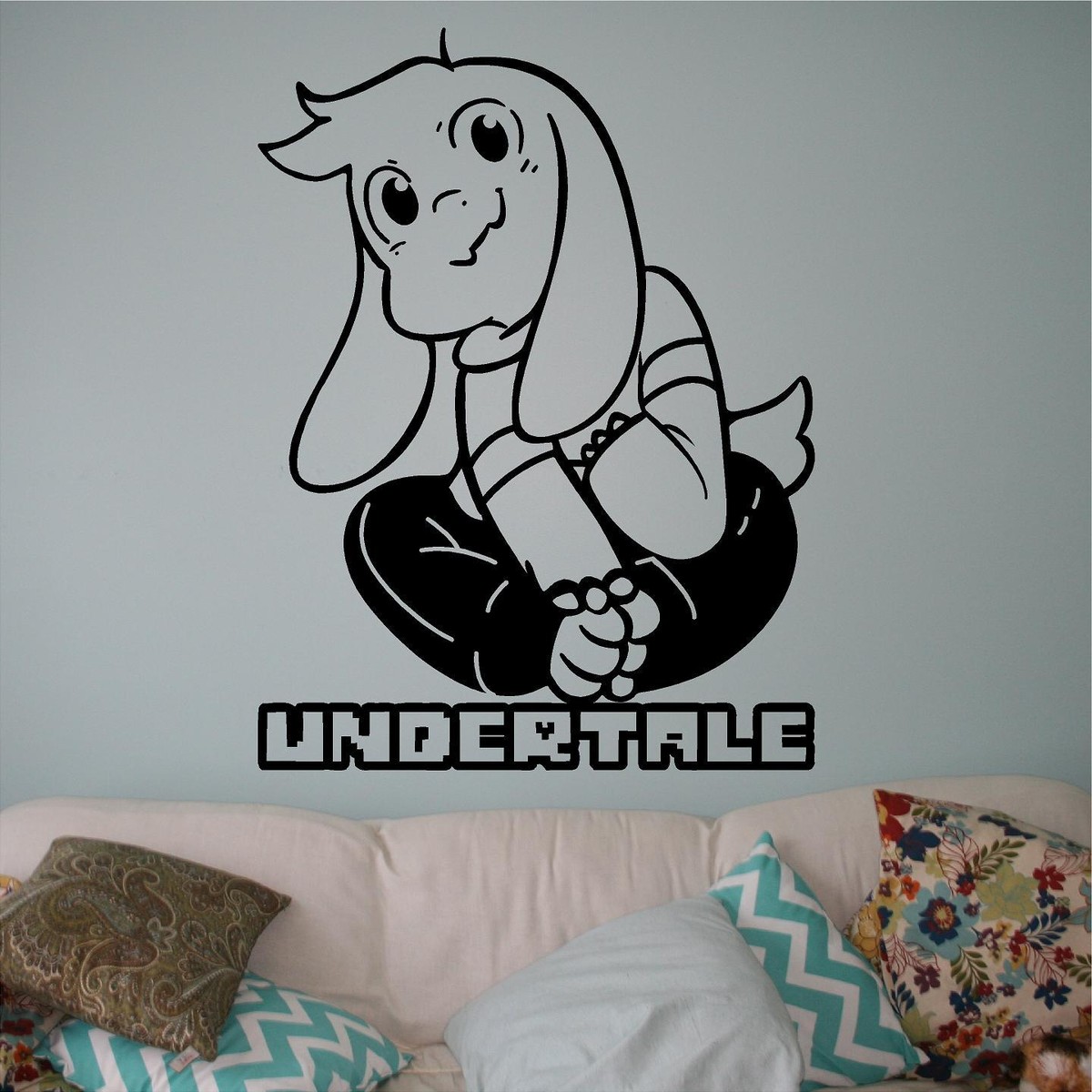 Autocollant Mural Vinyle Asriel (Undertale) - Noir, Thème Monstres, Neuf, Fait Aux USA