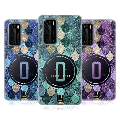 CUSTOM PERSONALIZED MERMAID SCALES MONOGRAMS SOFT GEL CASE FOR HUAWEI PHONES 4