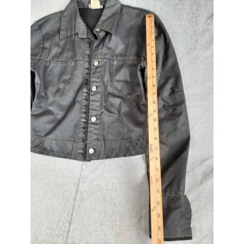 Vintage Levi's SilverTab Men Small Waxed Black Buttons Pocket Jacket Pure Cotton - Picture 3 of 10