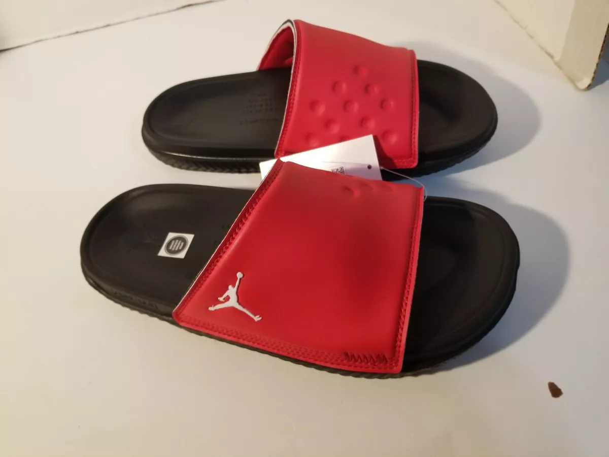 Jordan Play Slides UNIVERSITY RED BLACK WHITE GYM RED DC9835 601 NEW