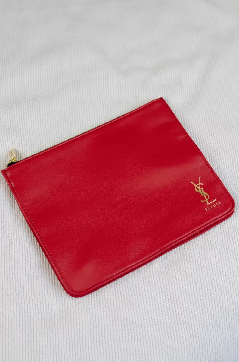 YSL Yves Saint Laurent beauty makeup cosmetic Bag Pouch red