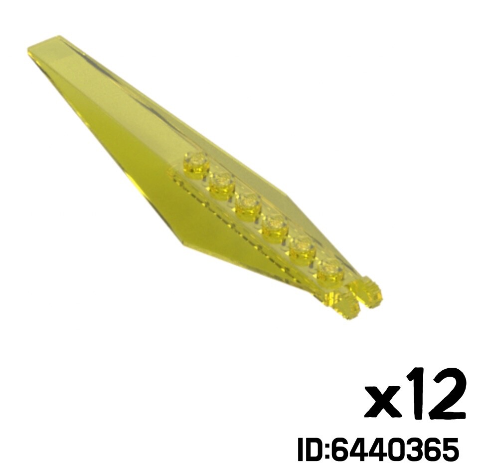 LEGO X12 FLAP 3X12X2/3 W. FORK WING TRANSPARENT YELLOW COLOR