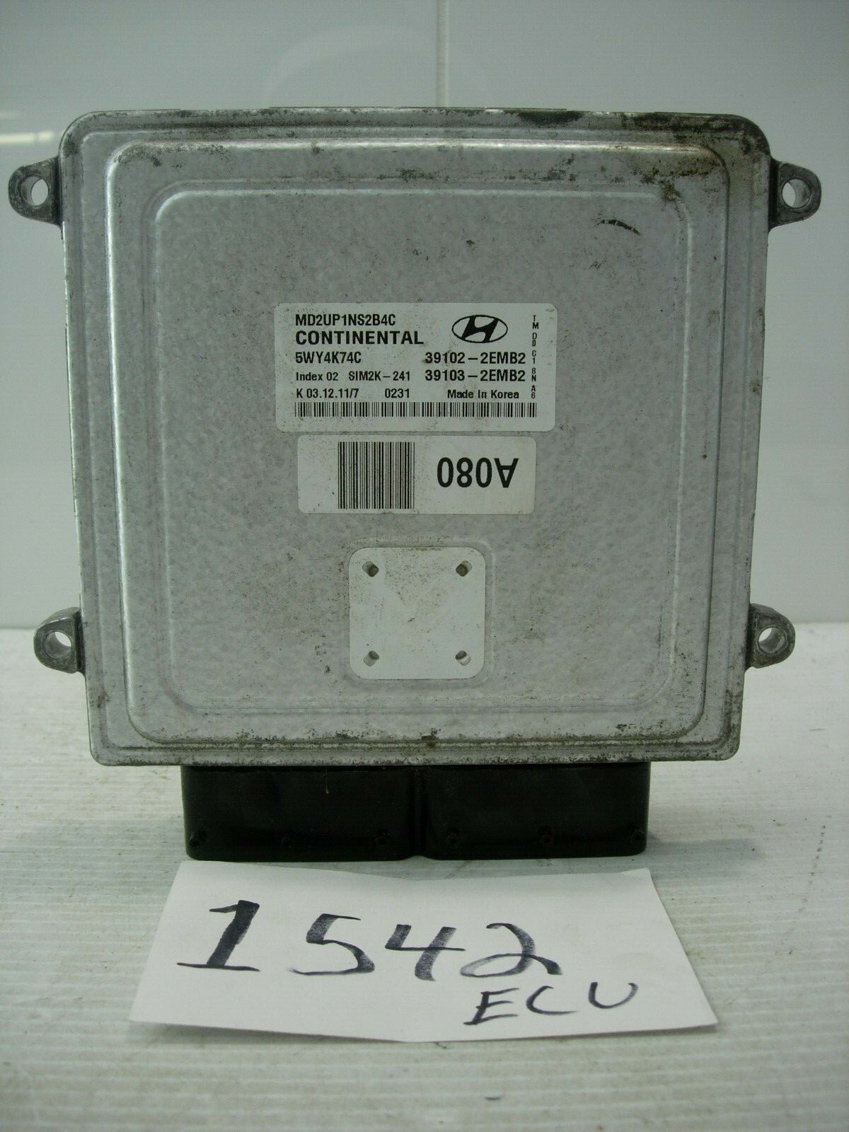 2011 2012 2013 Hyundai Elantra #1542 Engine Computer ECM ECU  39102-2EMB2