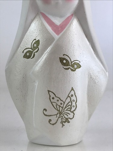 Japanese Ceramic Kimono Girl Doll Vtg Figurine Okimono White PX643 - Picture 7 of 12