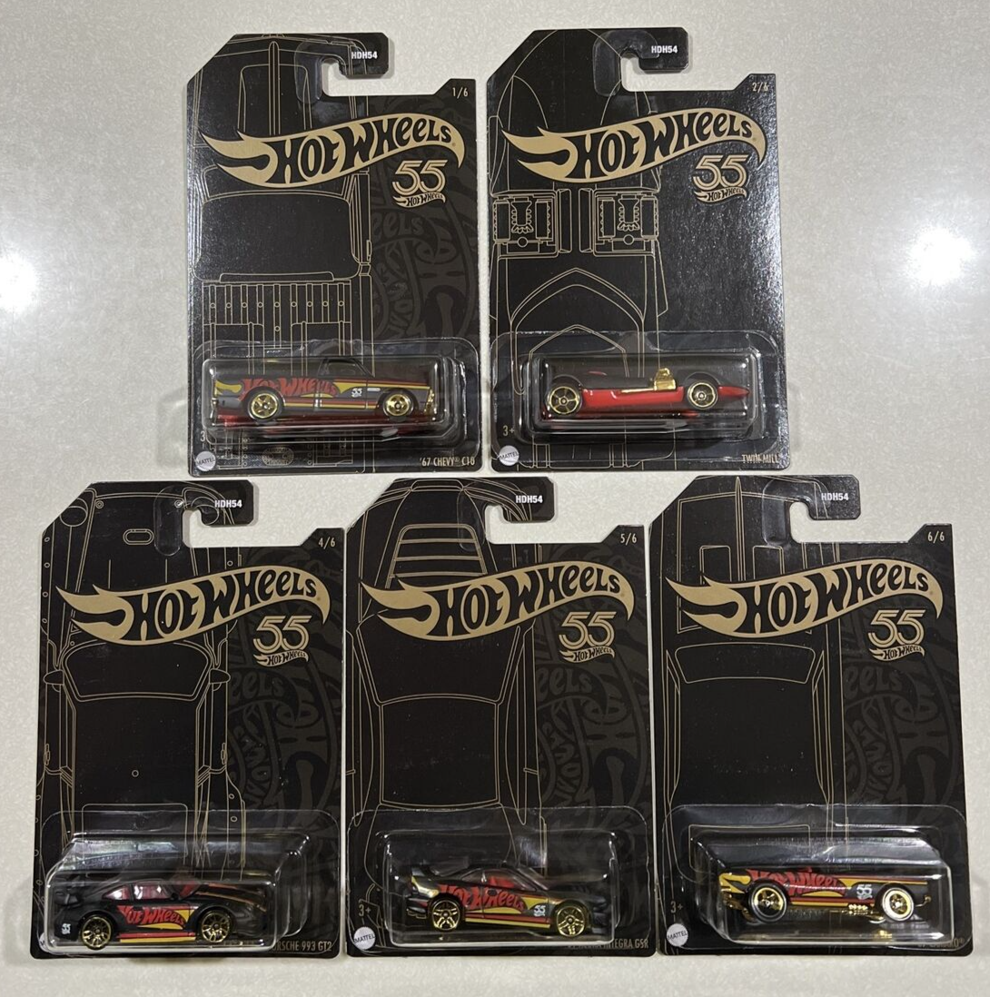 NEW 2023 Hot Wheels Pearl & Chrome 55th Anniversary Mix 2 FULL SET