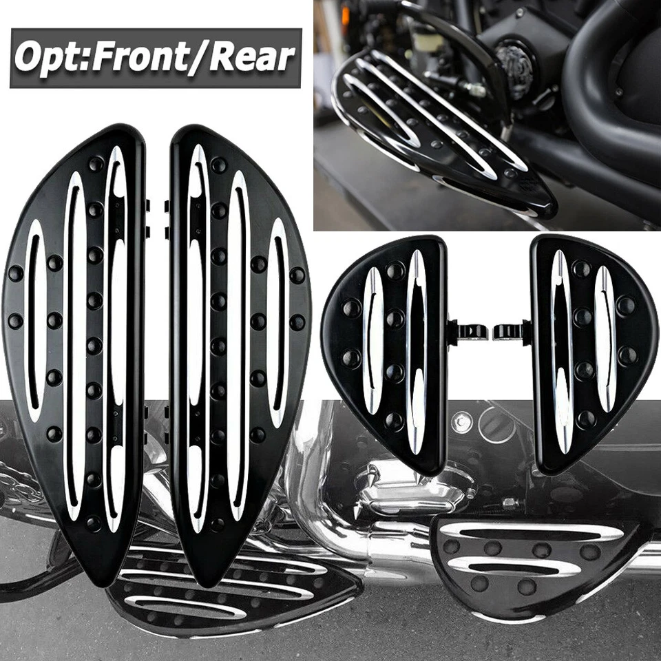 CNC Cut Passenger Floorboard Foot Peg For Harley Touring Road Glide Dyna Softail Foto 4 de 4