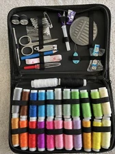 Sewing Kit In 6 X 9 Zip Up Black Case