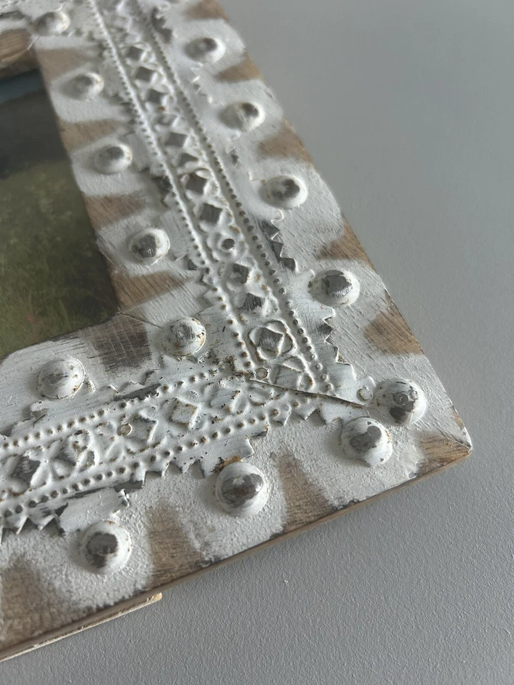 Shabby Chic Style Wood And Metal Picture Frame Boho Farmhouse - Image 3 of 3