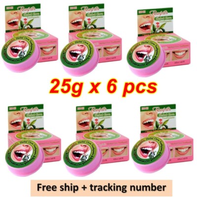 6X Toothpaste ISME Rasyan Clove Teeth Thai Herbal Anti Bacteria Herb Fresh 25g