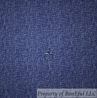 BonEful FABRIC FQ Cotton Quilt Navy Blue Tonal Small Tiny Calico Texture Blender