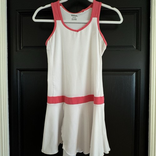 WILSON Tennis Dress Pickleball Size M White & Pink Trim