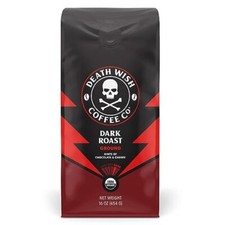 Death Wish Coffee Organic and Fair Trade Dark Roast Ground Coffee 16 oz