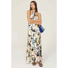 Tanya Taylor Maya Abstract Print Halter Maxi Dress Size 0