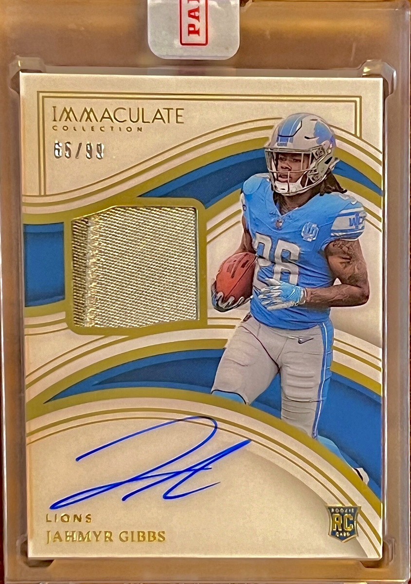 99 True RPA Jahmyr Gibbs 2023 Immaculate RC Rookie Patch Auto On