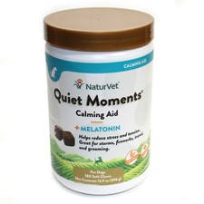 NaturVet Quiet Moments Plus Melatonin Calming Aid for Dogs 180 Count Soft Chew