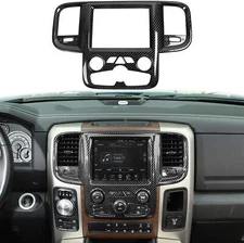 Fit 2014-2017 Dodge RAM Carbon Fiber Center Console Navigation Cover Accessories