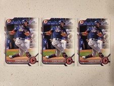 Bowman 2022 George Valera 1st Prospect Lot Of 3 Cleveland Guardians BP-22 Paper