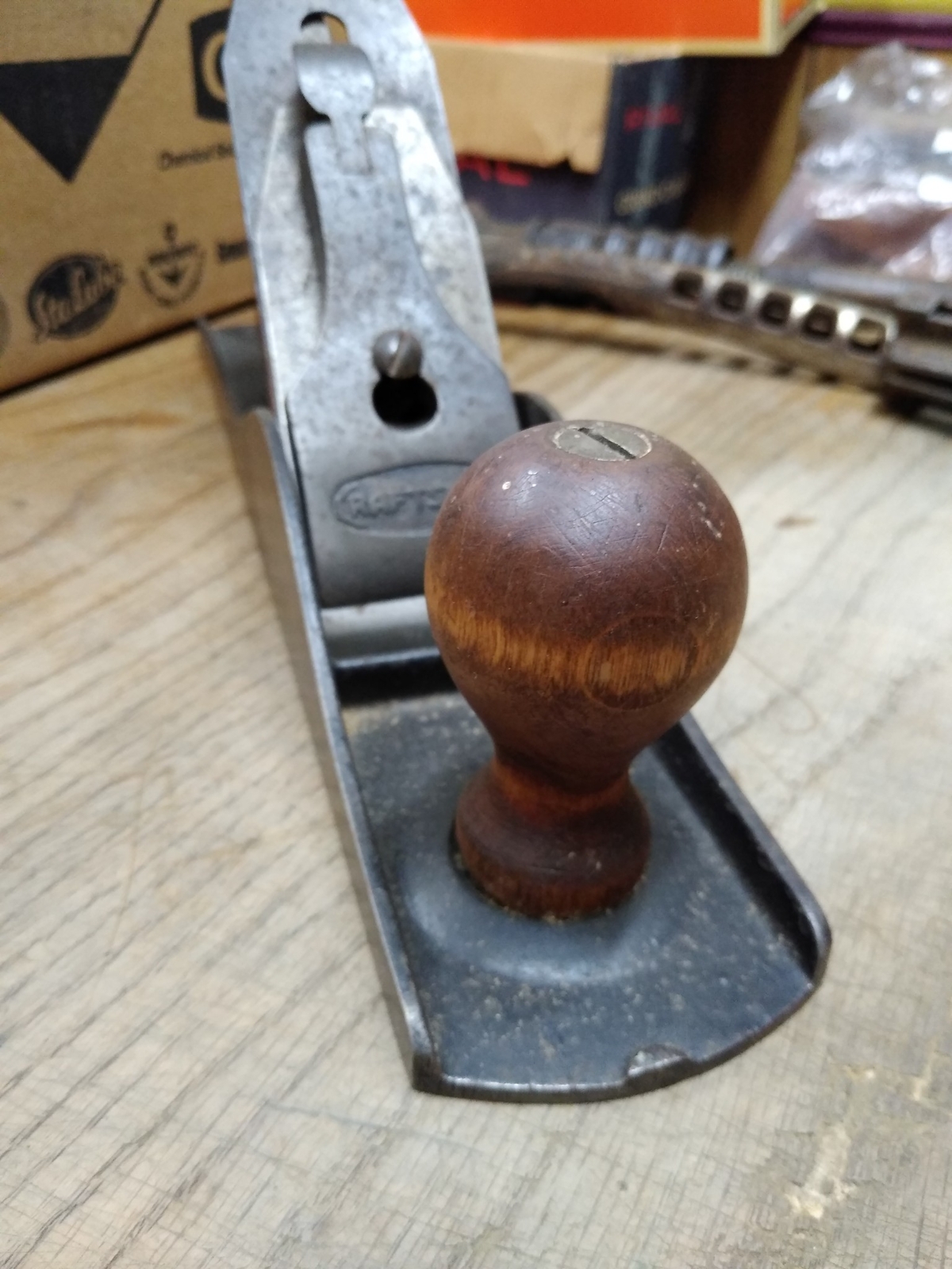 Vtg Craftsman Wood Hand Plane 13.5 Inch Smooth Bottom in Good Shape!