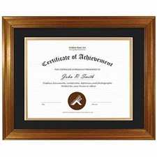 11x14 Diploma/Degree Certificates Frame with Double Mat for 8.5x11 Document