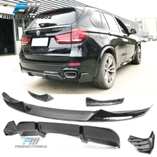Fits 14-18 BMW F15 X5 M Sport Front Lip & Rear Bumper Diffuser Gloss Black - PP