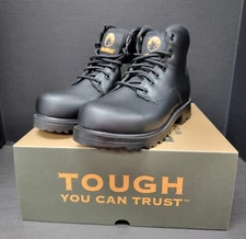 Brahma Boots Mens 8W Black Escott Soft Toe Oil & Slip Resistant Workwear New