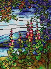 Orchidea Needlepoint canvas for halfstitch without yarn after Luis Comfort Ti...