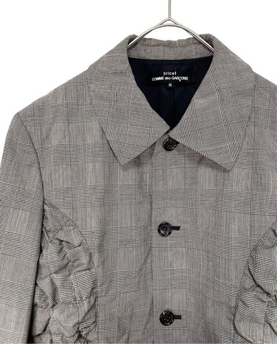 Rare AD1991 Comme des Garçons Both Sides Rubber Frill Jacket Grey Size: M - Picture 2 of 8