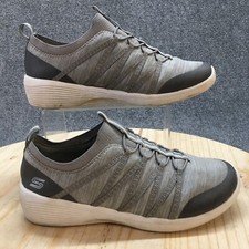 Skechers Shoes Womens 9 Arya Comfort Sneakers 58741B Gray Fabric Lace Up Low Top
