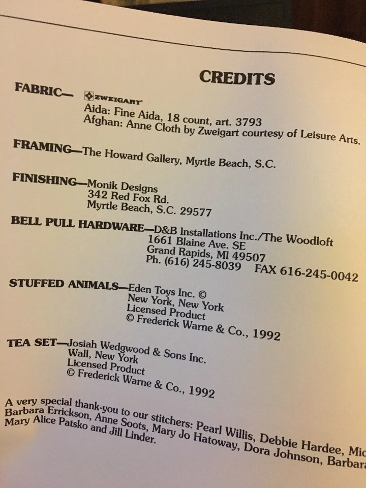 Beatrix Potter Colors Cross Stitch Book #610 Licensee Green Apple Book - Image 3 of 4