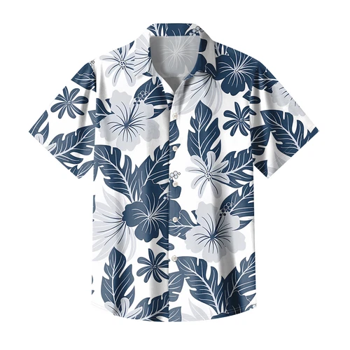 Men's Hawaiian Shirts Mens Floral Printed Button Down Short Sleeve Casual Shirts - Picture 11 of 42