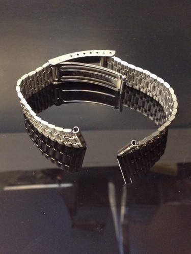 18mm MENS VOGUESTRAP 2-TONE BRACELET STAINLESS STEEL ADJUSTABLE CLASP WATCH BAND - Bild 5 von 6