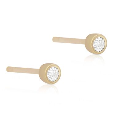 0,10 ct. Diamant Mini Ohrstecker 14k Gelbgold VS1 Reinheit F Farbe Schmuck