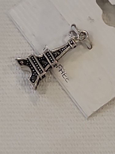 Sterling Silver 925 SU & Marcasite Eiffel Tower Charm Brand New on Card Paris - Picture 6 of 13