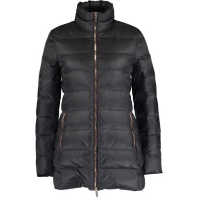 £500 EMORIO ARMANI EA7 Black & Rose Gold Duck Down & Feather Padded Jacket