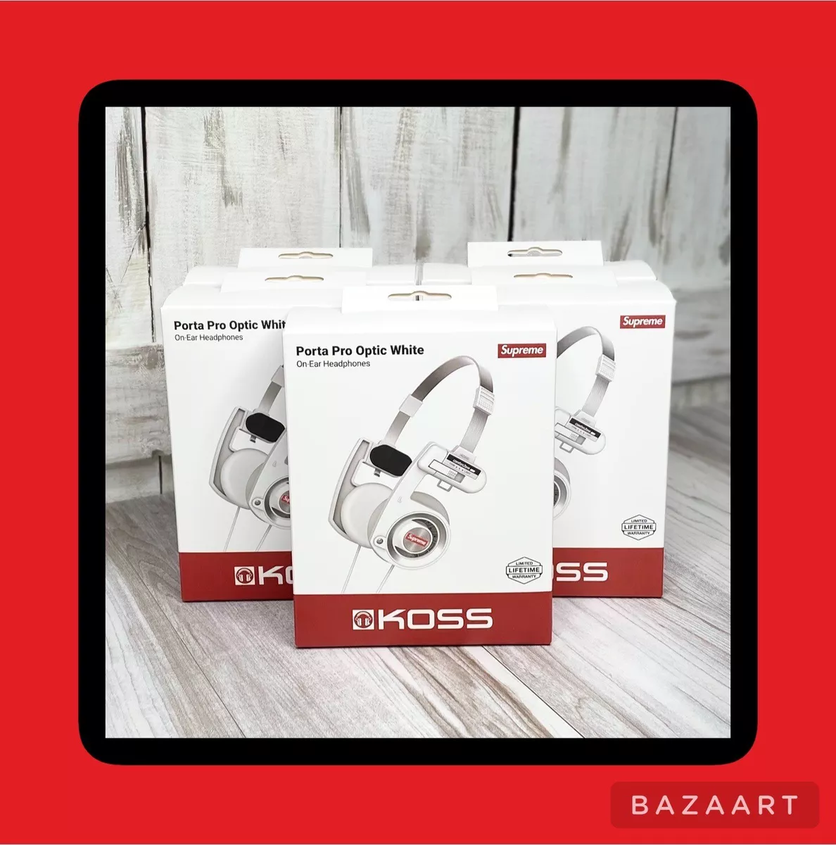 Supreme Koss PortaPro Headphones White - READY TO SHIP - Brand New