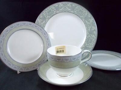 Noritake Sanderville Lot of 1 Salad and 2 Bread Plates with 1 Cup & Saucer 4789