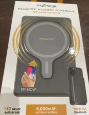 myCharge - MagLock 6000mAh Wireless Magnetic MagSafe Powerbank Portable Charg...