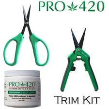 Harvest Trim Kit- Sticky Scissor Solution, Fine Trim  Spring Loaded Scissors