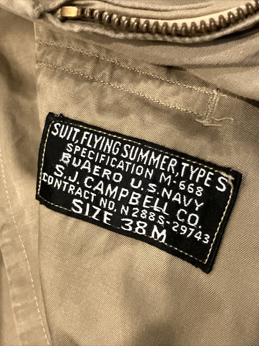 WW2 40s/50s US MC/Navy Military M-668 Type S Summer Khaki Flight