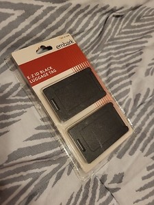 Embark E-Z ID Black Luggage Tag 2 Pack - Open Pack, MIssing 1 Strap