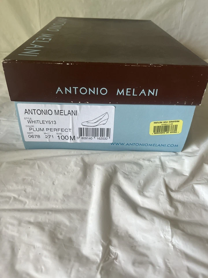 Antonio Melani Whitley ciruela cuña perfecta bomba cuero talla 10 Foto 2 de 4